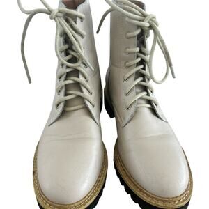 Mi.iM Women’s Off-White Drew Lace-Up Combat Boots